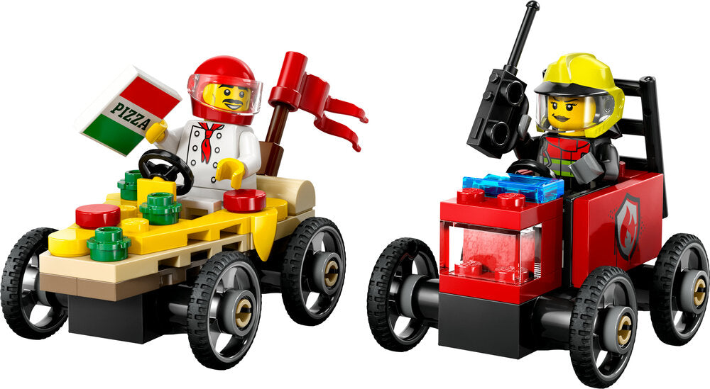60458 LEGO City Great Vehicles Racerbilpakke – pizzabil mod brandbil