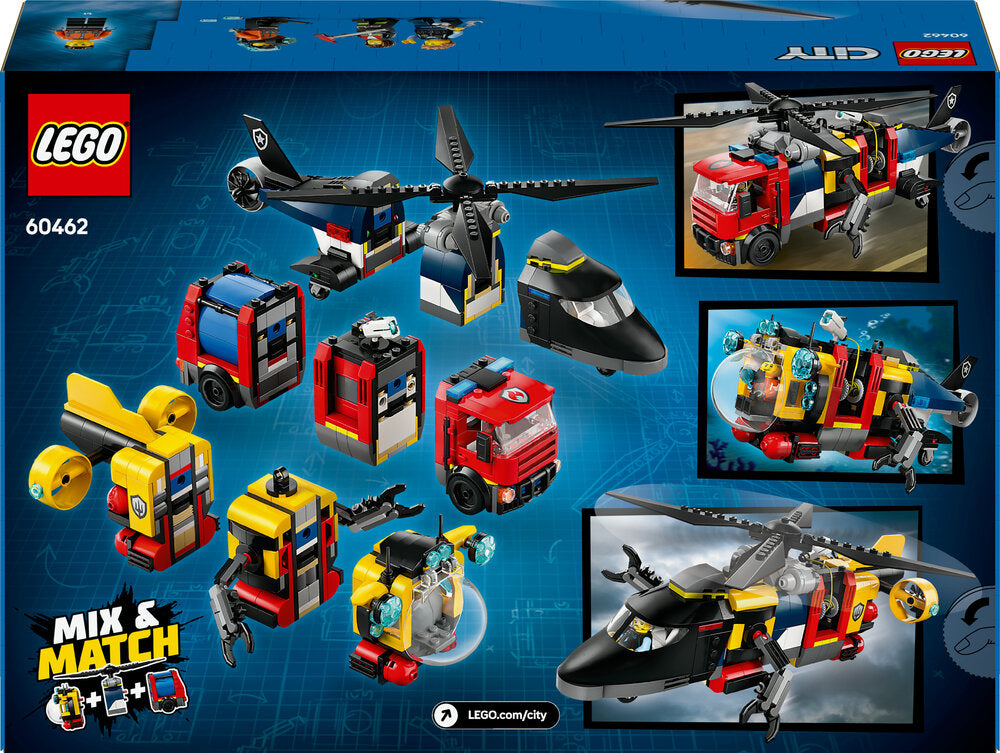 60462 LEGO City Great Vehicles Remix – helikopter, brandbil og ubåd