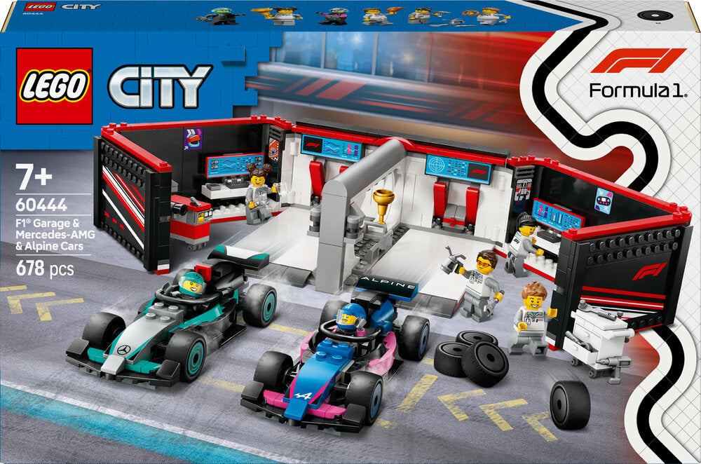 D3 60444 LEGO City F1®-garage: Mercedes-AMG og Alpine-biler