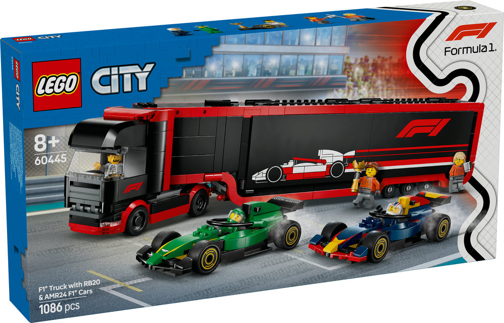 60445 LEGO City F1®-lastbil med RB20 og AMR24 F1®-biler