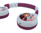 2 i 1 Bluetooth® og kablede komfort-hovedtelefoner, der kan foldes sammen, med børnesikkert lydstyrke Frosset design