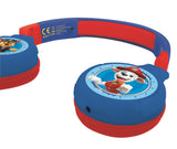 2 i 1 Bluetooth®- og kabelbaserede, sammenklappelige komforthovedtelefoner med sikker lydstyrke for børn - Paw Patrol