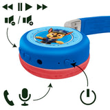 2 i 1 Bluetooth®- og kabelbaserede, sammenklappelige komforthovedtelefoner med sikker lydstyrke for børn - Paw Patrol