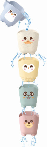 Kinder and Kids Wheat Straw Bath Toy Cartoon Water Cups