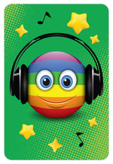 Diamond art smiley/regnbue med høretelefon 10 x 15 cm