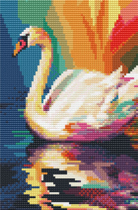 Diamond art svane farverig 20 x 30 cm