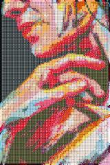 Diamond art ansigt/hånd pige abstrakt 20 x 30 cm