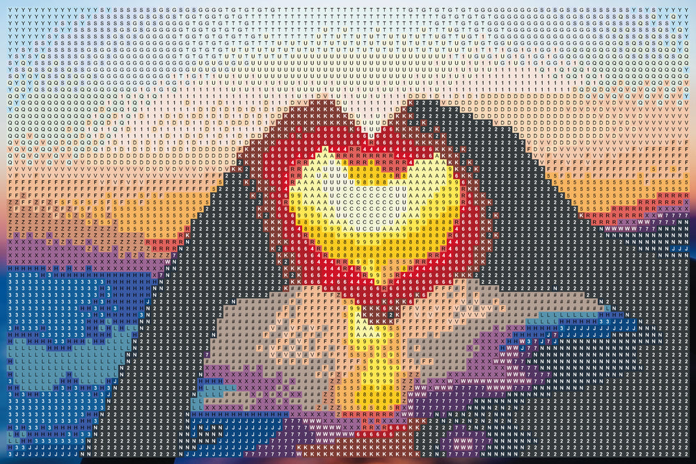 Diamond art solnedgang/hjerte 20 x 30 cm