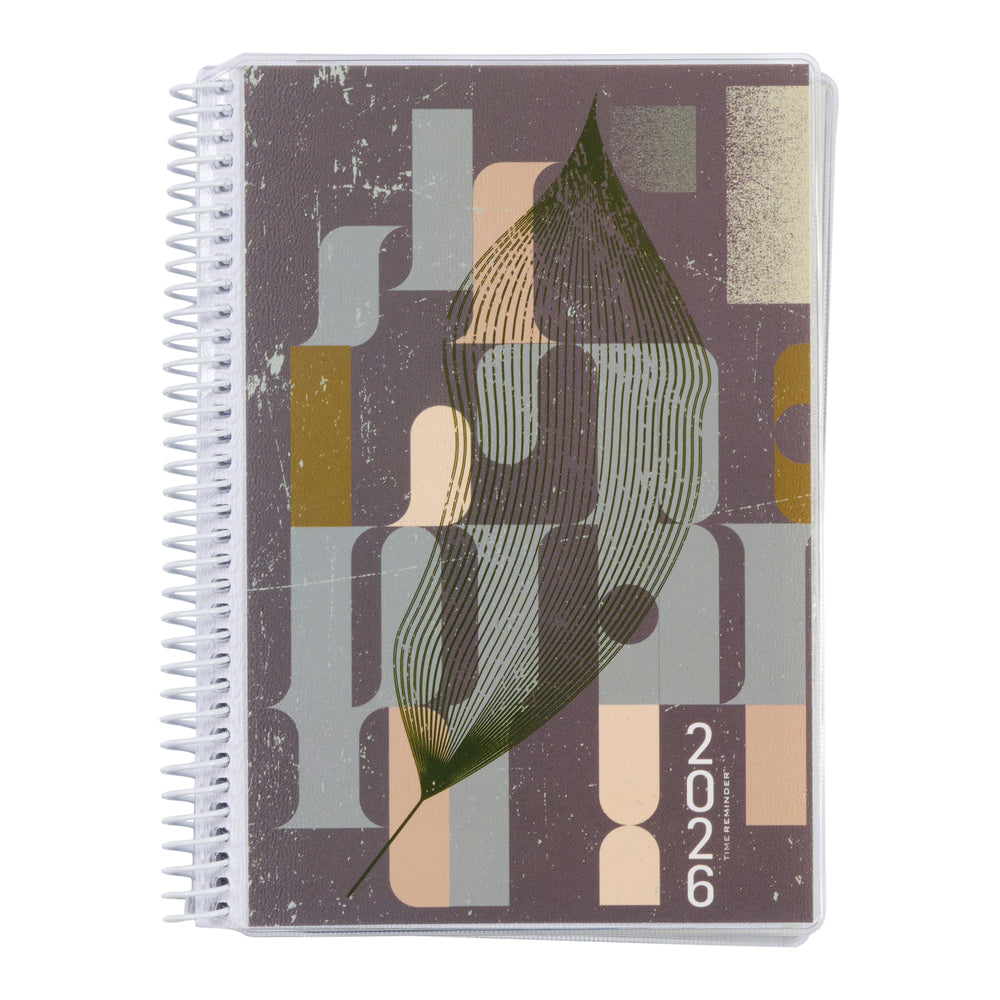 Spiralkalender 2026 Uge Stor Minimalistisk Design Bordeaux