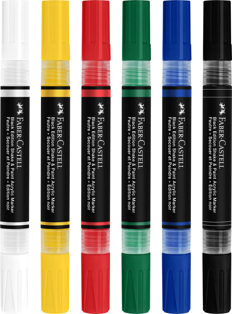 Marker Faber-Castell 6 Farver Black Edition Shake&Paint 2I1