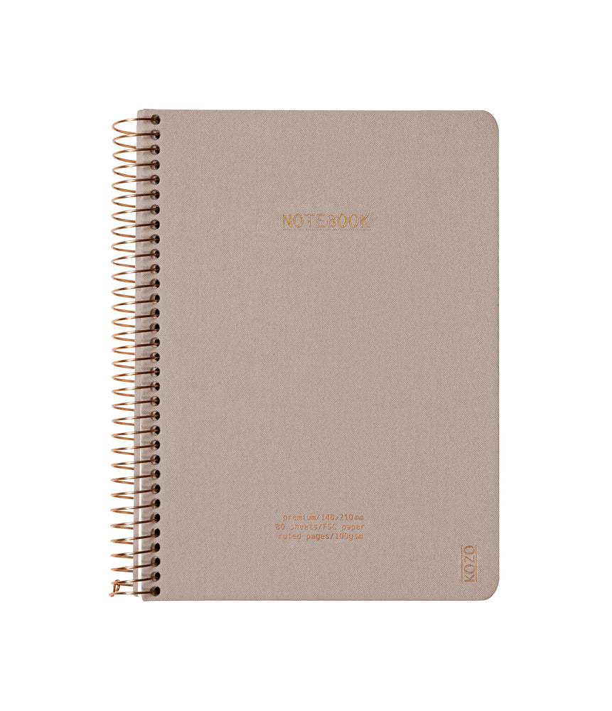 Notesbog KOZO A5 sand linjeret