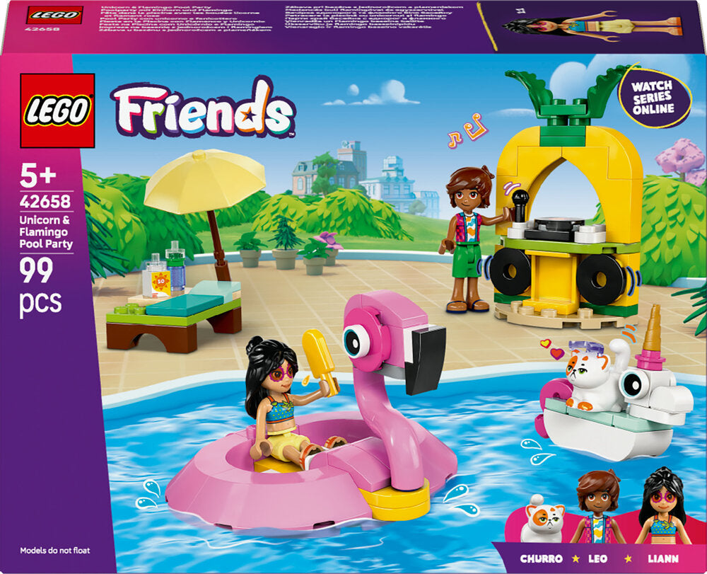 42658 LEGO Friends Poolparty med enhjørning og flamingo