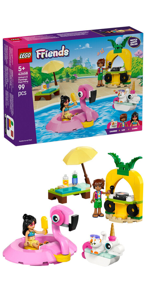 42658 LEGO Friends Poolparty med enhjørning og flamingo