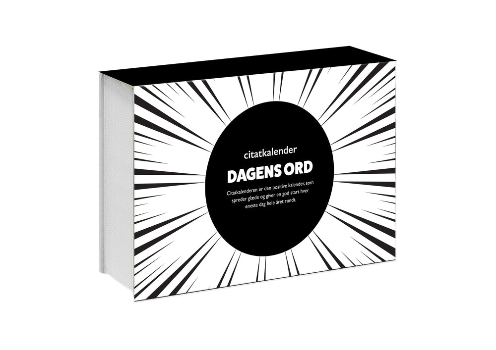 Citat Evigheds afrivningskalender sort/hvid 366 dage