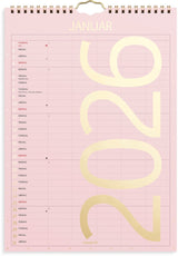 Vægkalender 2026 color 5 personer