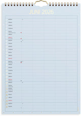 Vægkalender 2026 color 5 personer