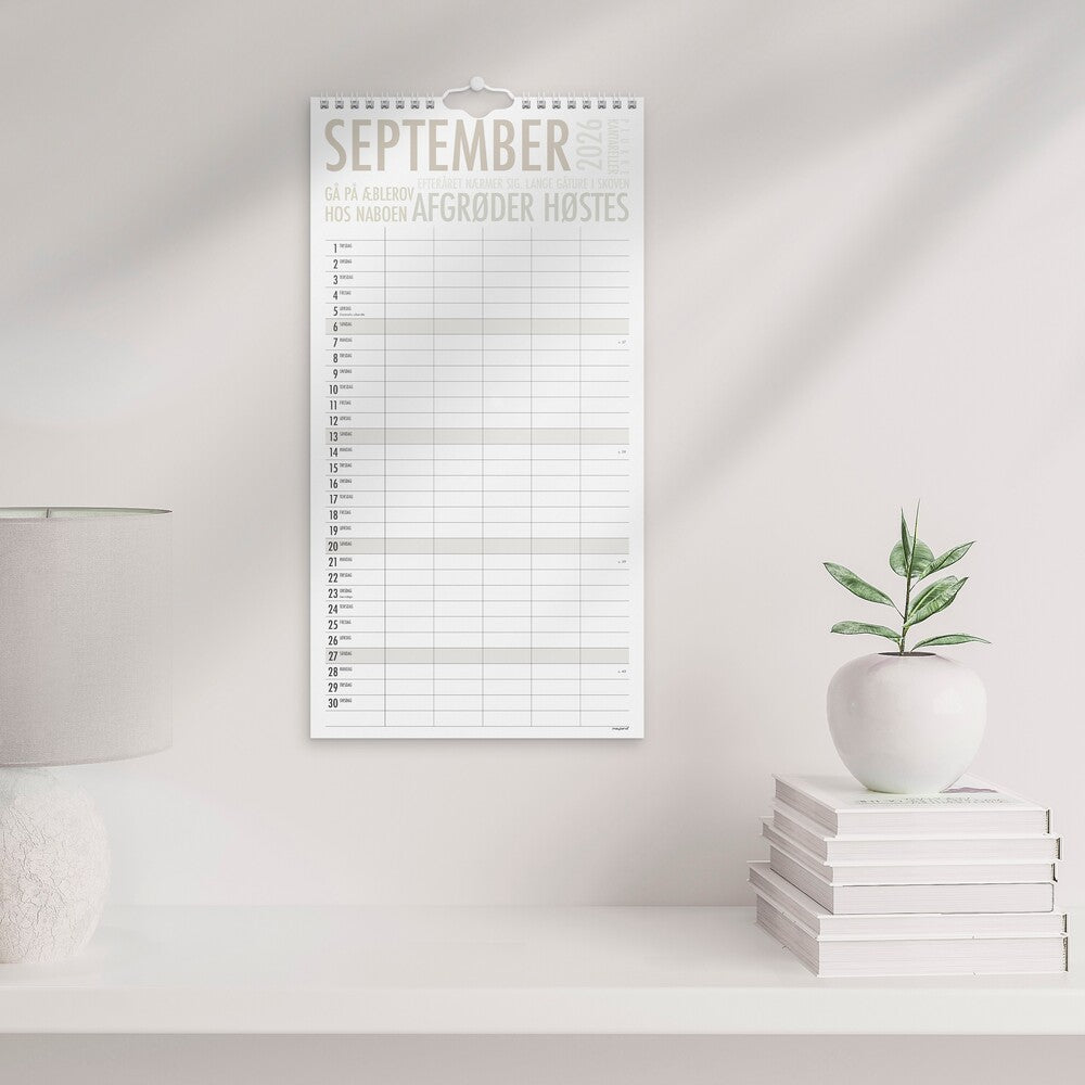 Familiekalender 2026 trendart 6 personer