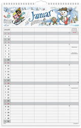 Familiekalender 2026 otto dickmeiss a3 5 kol.