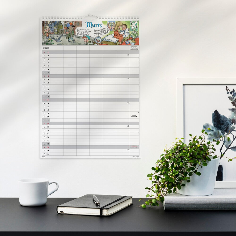 Familiekalender 2026 otto dickmeiss a3 6 kol