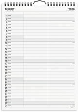 Familiekalender 2026 sort/hvid a4 2 kol