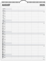 Familiekalender 2026 sort/hvid 5 kol