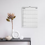 Familiekalender 2026 sort/hvid 5 kol