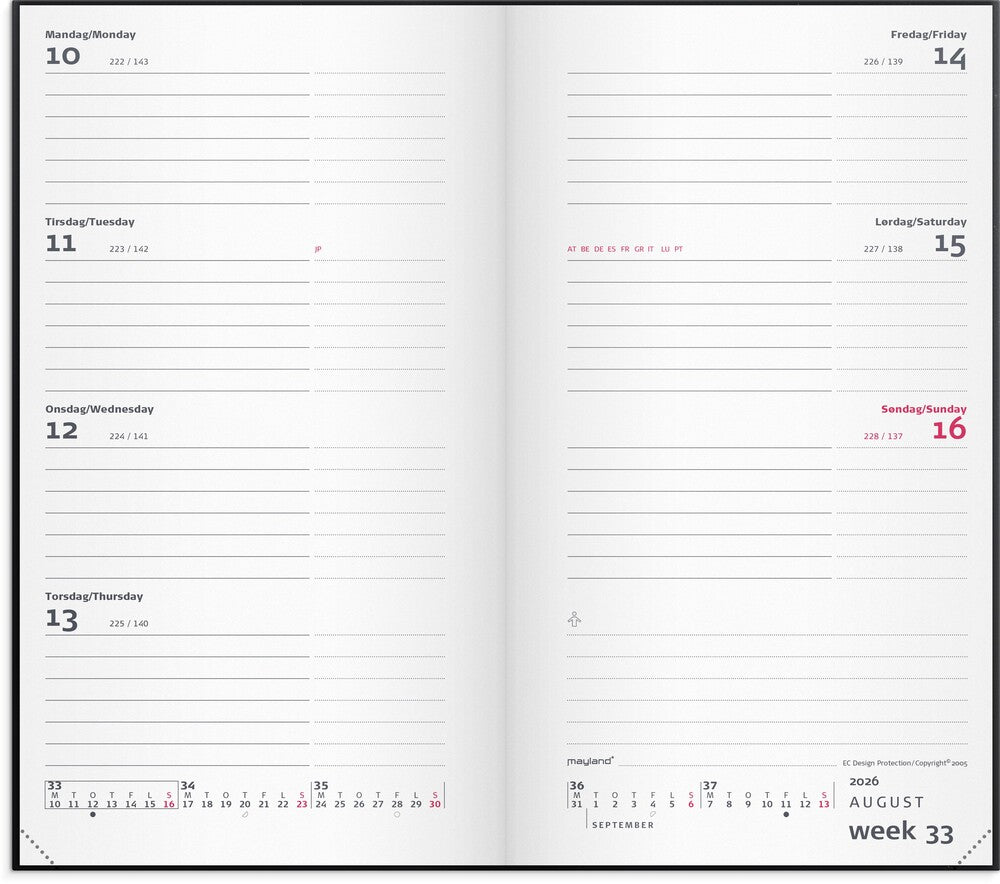 City week planner 2026 vinyl sort