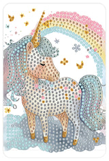 Diamond art unicorn m/regnbue 10 x 15 cm