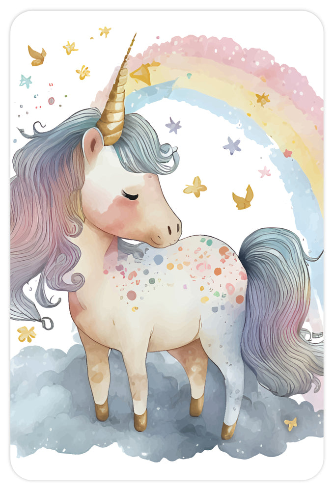 Diamond art unicorn m/regnbue 10 x 15 cm