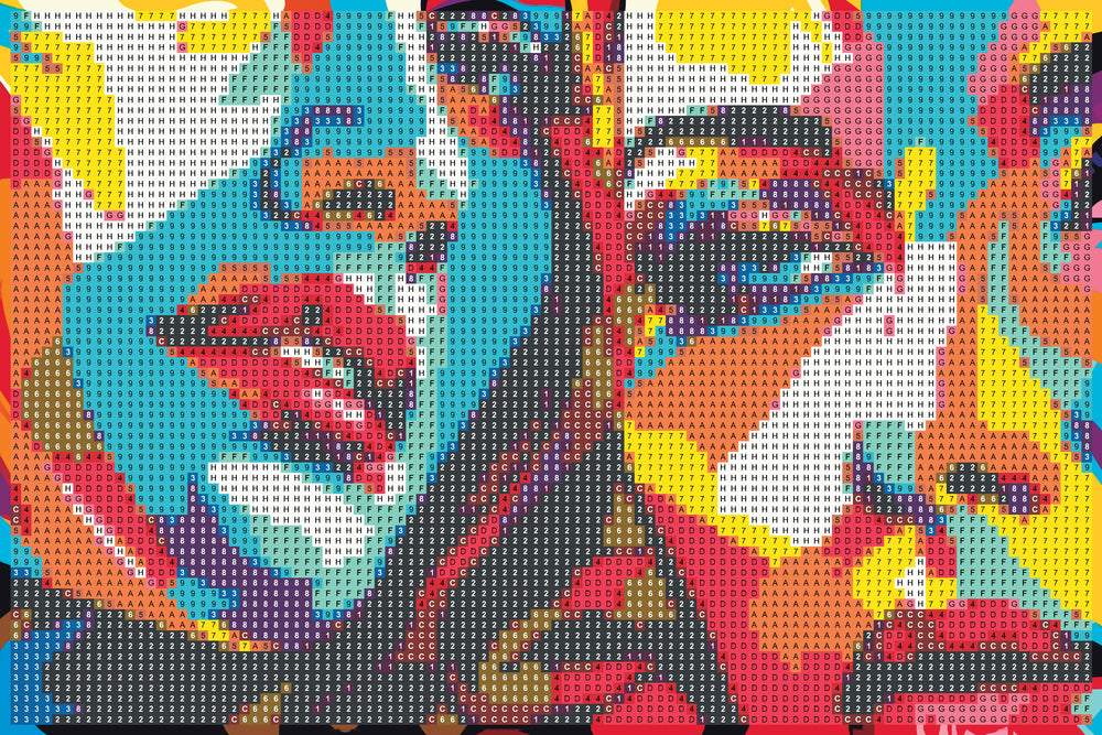 Diamond art ansigter FARVERIG  20 x 30 cm