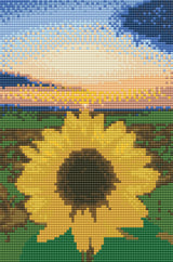 Diamond art solsikke m/solnedgang 20 x 30 cm