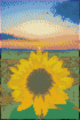 Diamond art solsikke m/solnedgang 20 x 30 cm