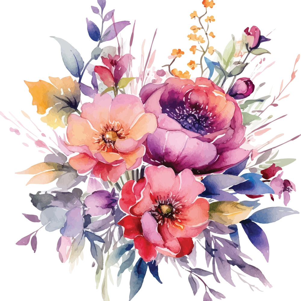 Diamond art MIX blomsterbuket 40 x 40 cm