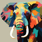 Diamond art MIX elefant farverig 40 x 40 cm
