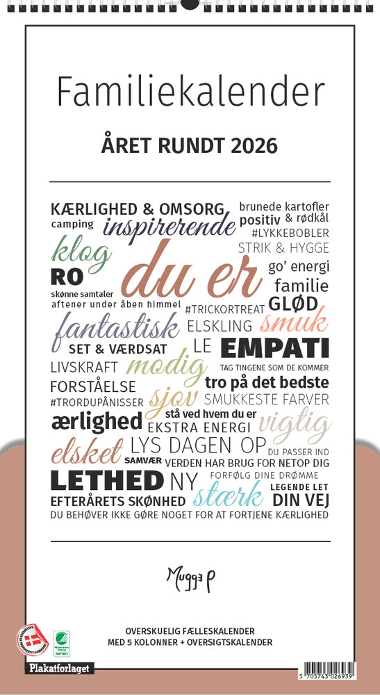 Familiekalender Året Rundt Mugge P'S Ord 2026