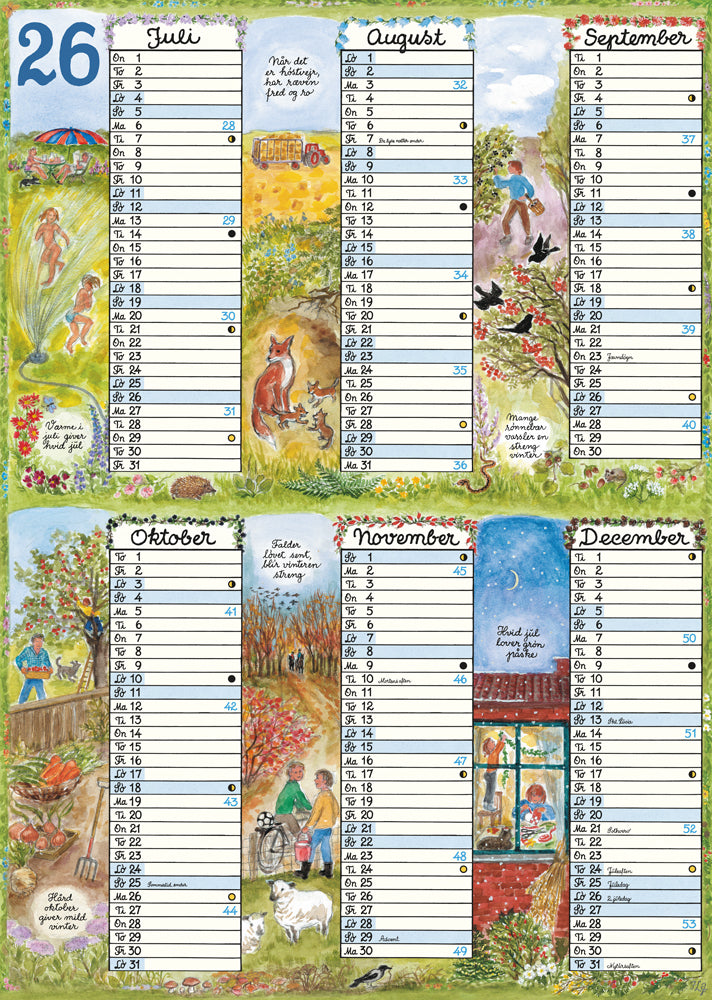 Overblikskalender A3 2026 Karton