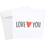 Kort Dobbelt m/konvolut Love You Rødt Hjerte