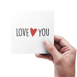 Kort Dobbelt m/konvolut Love You Rødt Hjerte