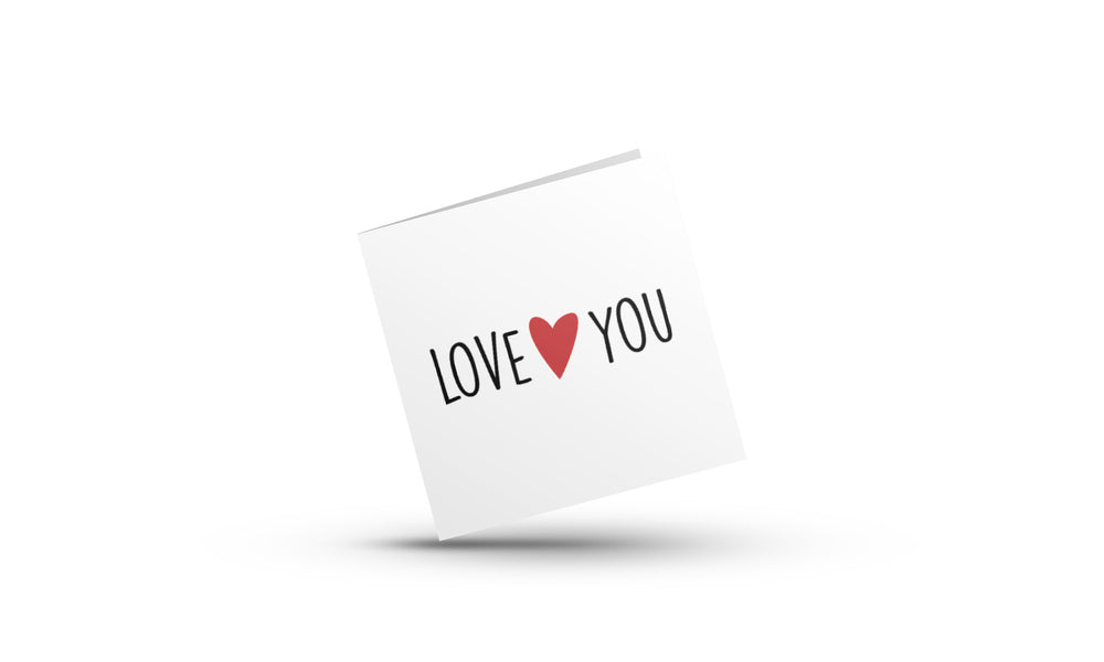 Kort Dobbelt m/konvolut Love You Rødt Hjerte