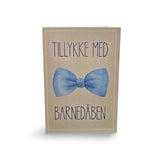 Kort Dobb. m/konvolut Tillykke Med Barnedåben Lyseblå Sløjfe