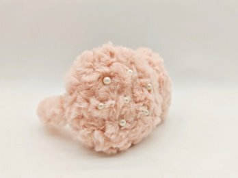 Ørevarmer Tinka Rosa m/Curly Plys og Perler