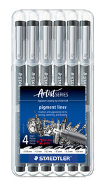 D1 Pigmentliner Staedtler 4+2 ass/boks