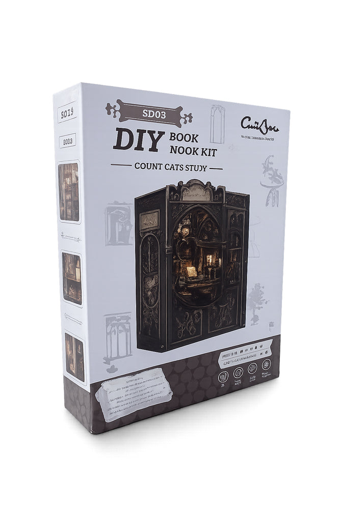 Book Nook Cat's Study i 3D