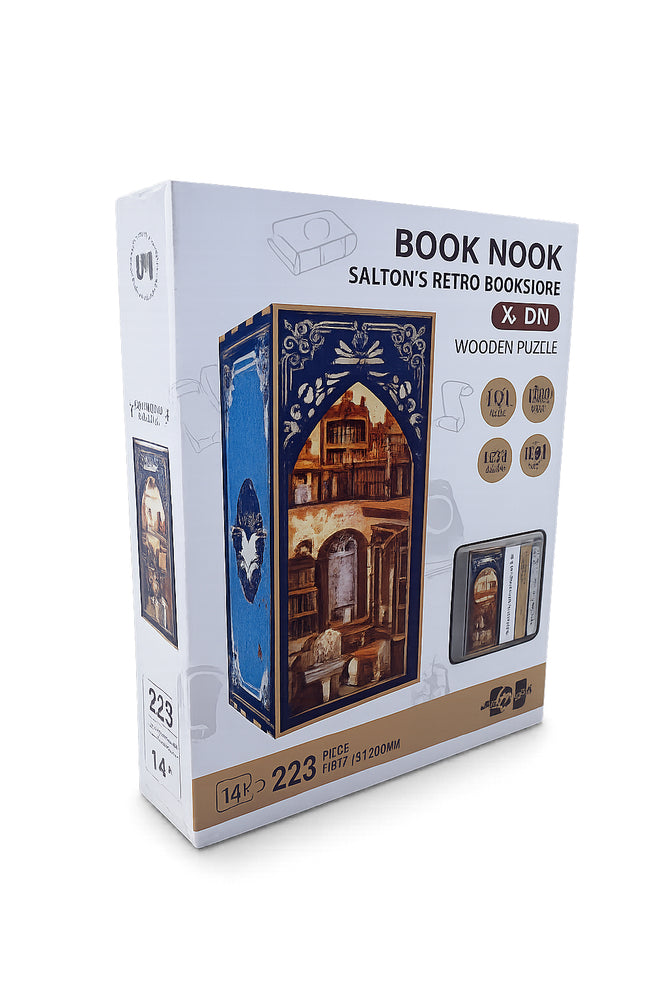 Book Nook Retro Bookstore i 3D