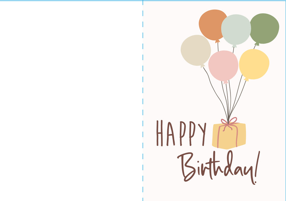 Kort 4/4 m/konvolutter hip hip hurra /happy birthday