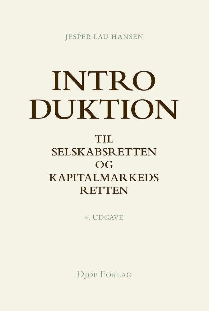 Introduktion til selskabsretten og kapitalmarkedsretten