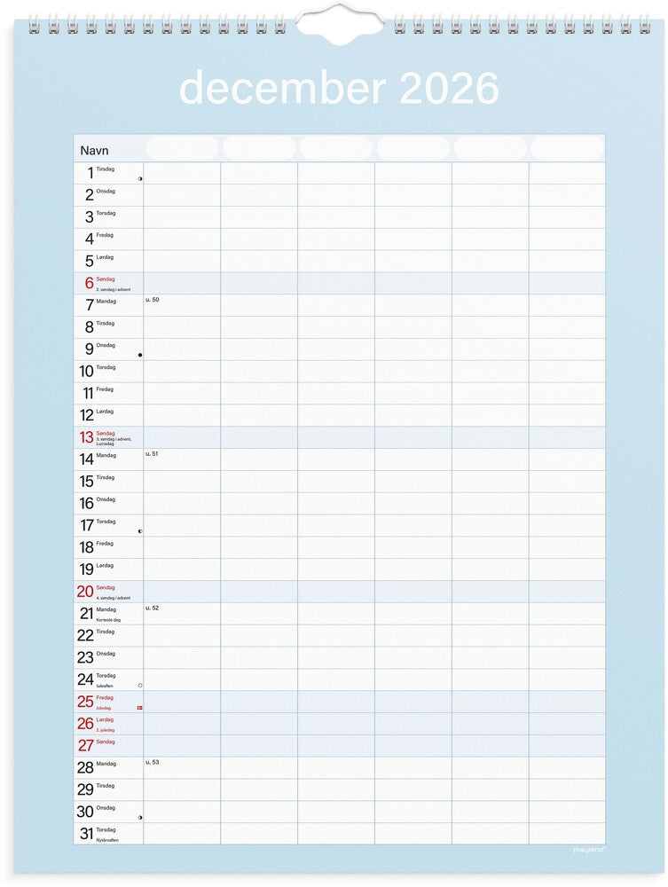 Mayland Familiekalender 26/27 Simply 6 PERSONER