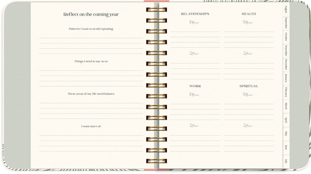 LIFE PLANNER 26/27 MAYLAND DECOR GREEN FLOW UGE TVÆRFORMAT