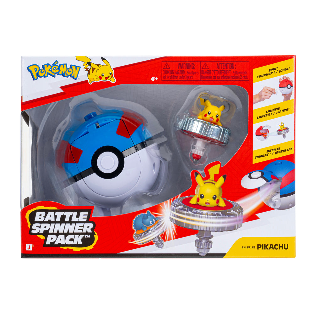 POKEMON BATTLE SPINNER PIKACHU WITH GREAT BALL
