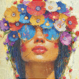 Diamond Art Ansigt/Blomst Mix 40X40Cm